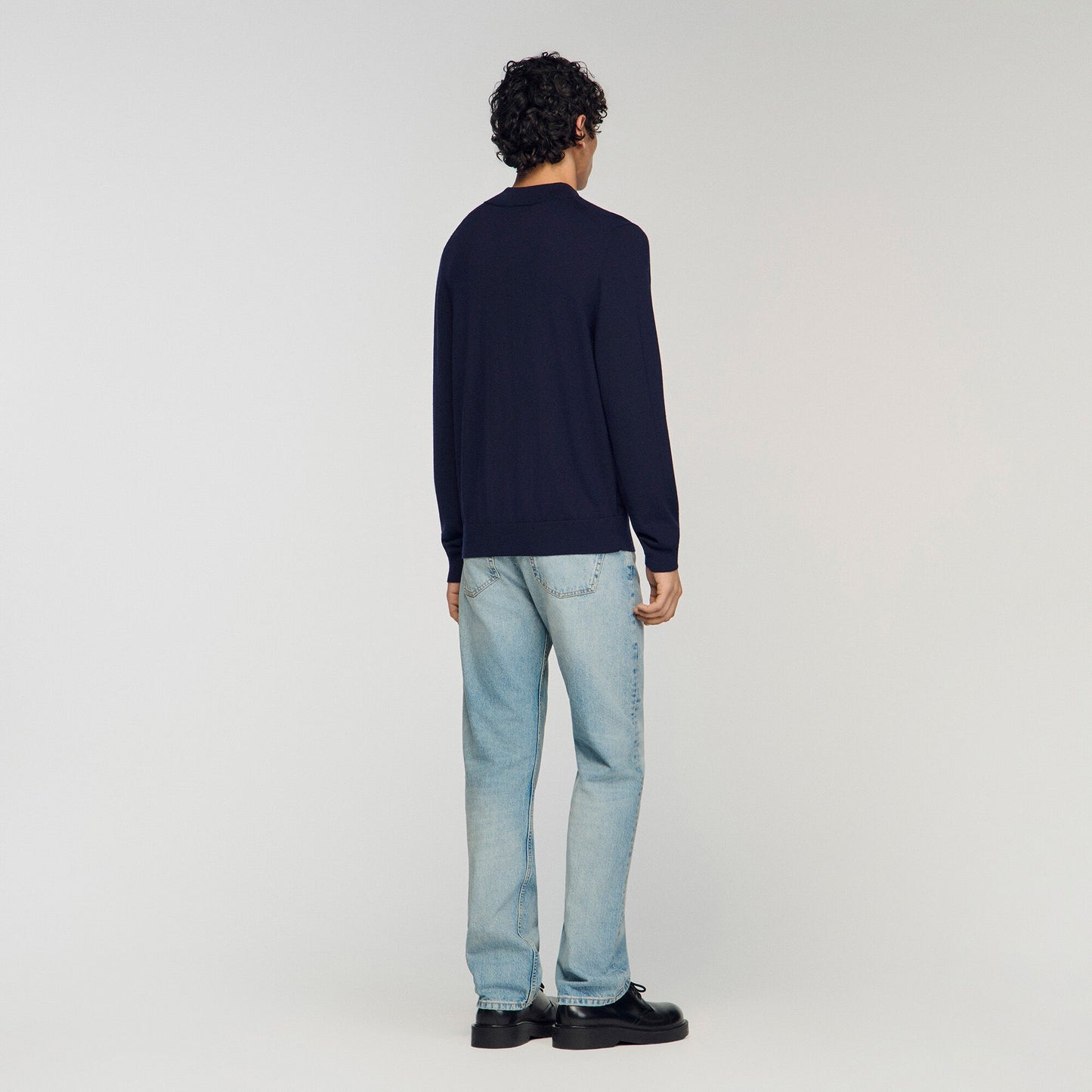 Wool jumper with high neck