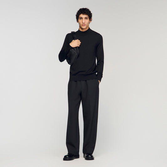 Wool jumper with a high collar