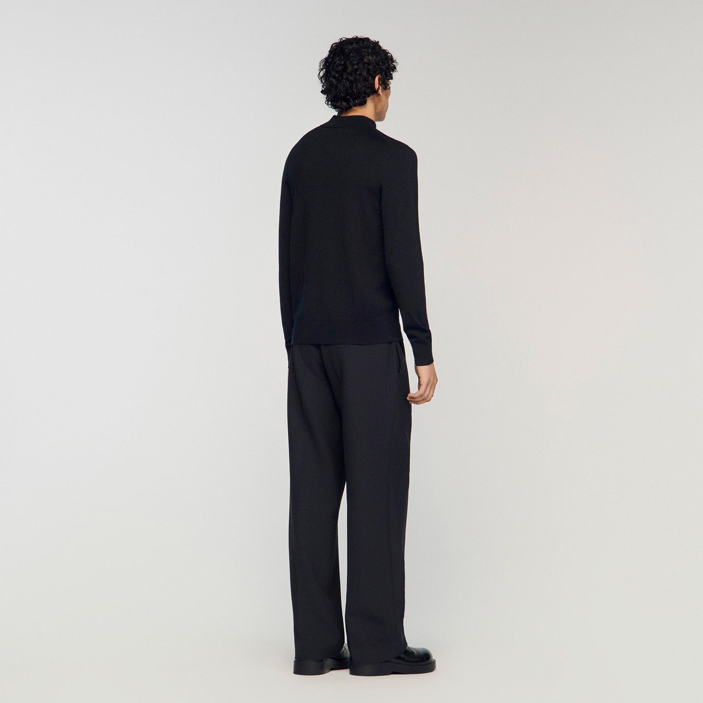 Wool jumper with a high collar
