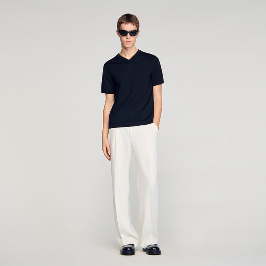 Short-sleeve V-neck polo shirt