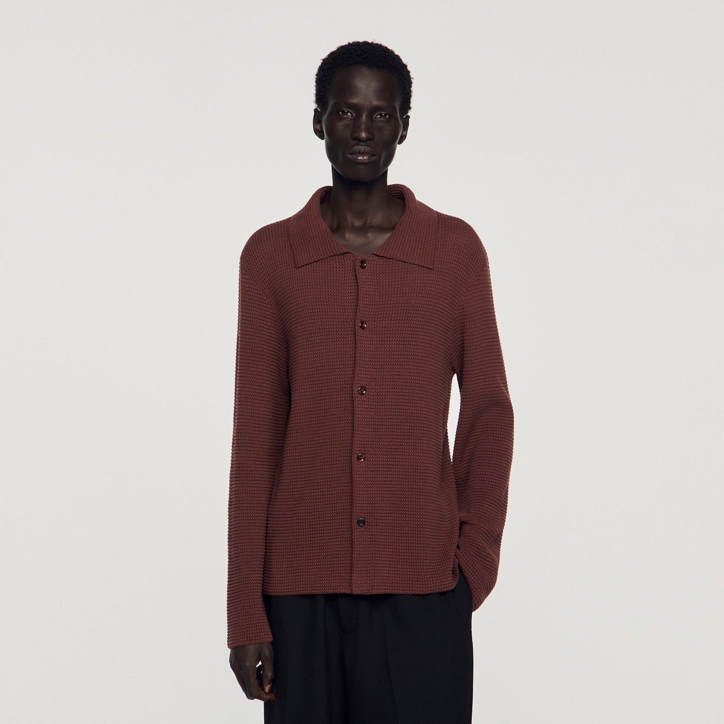 Waffle-knit shirt
