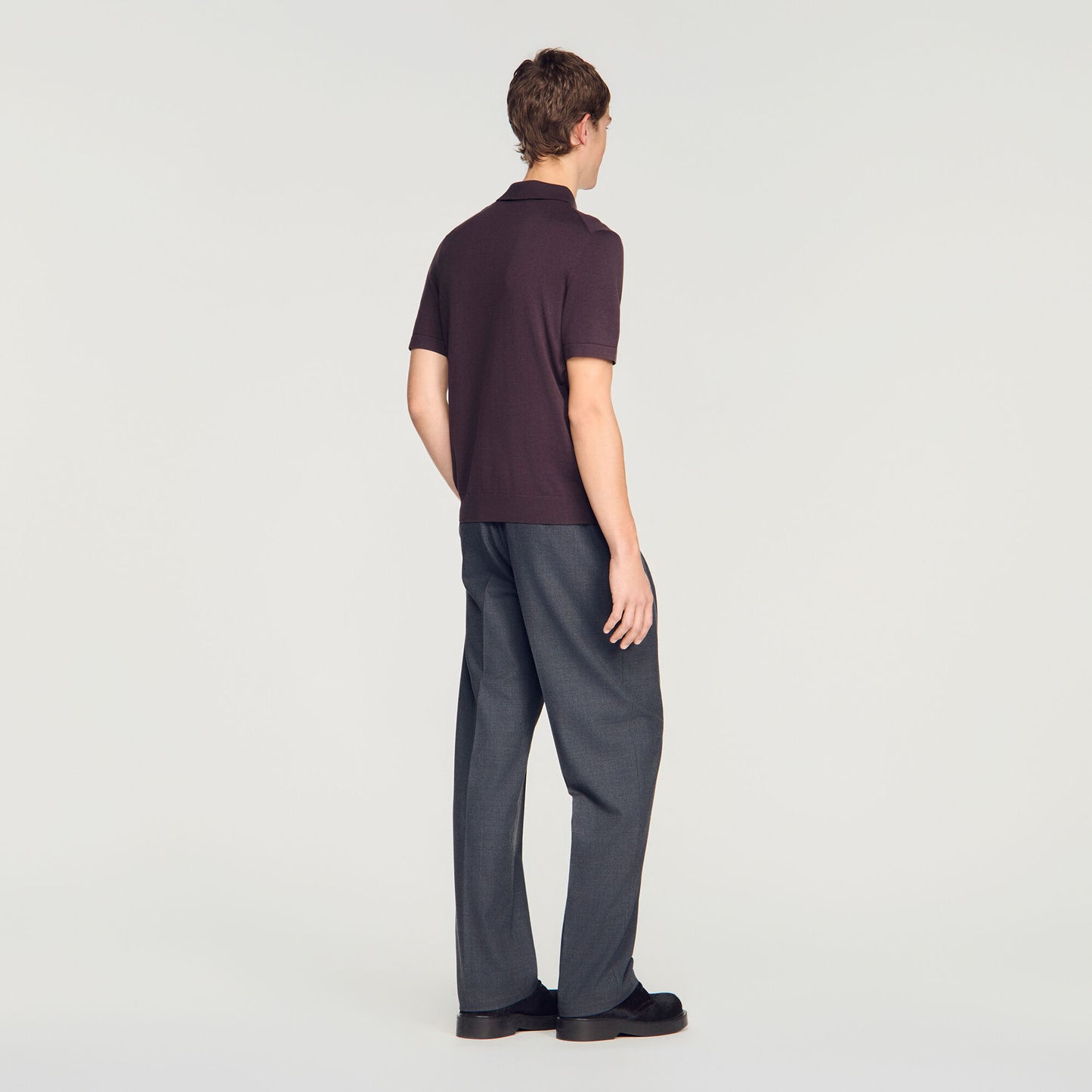 Cotton and silk polo shirt
