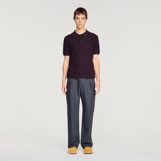Terry knit polo shirt