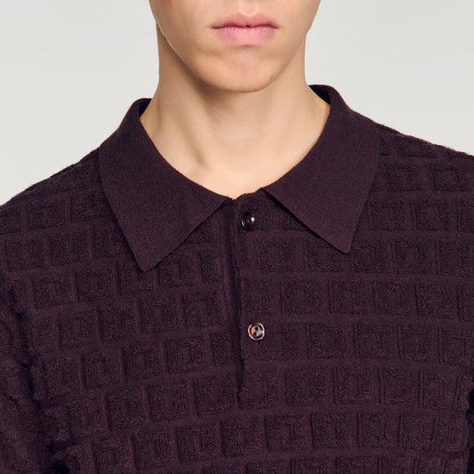 Terry knit polo shirt