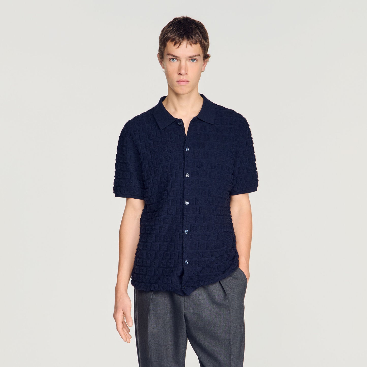 Terry knit cardigan
