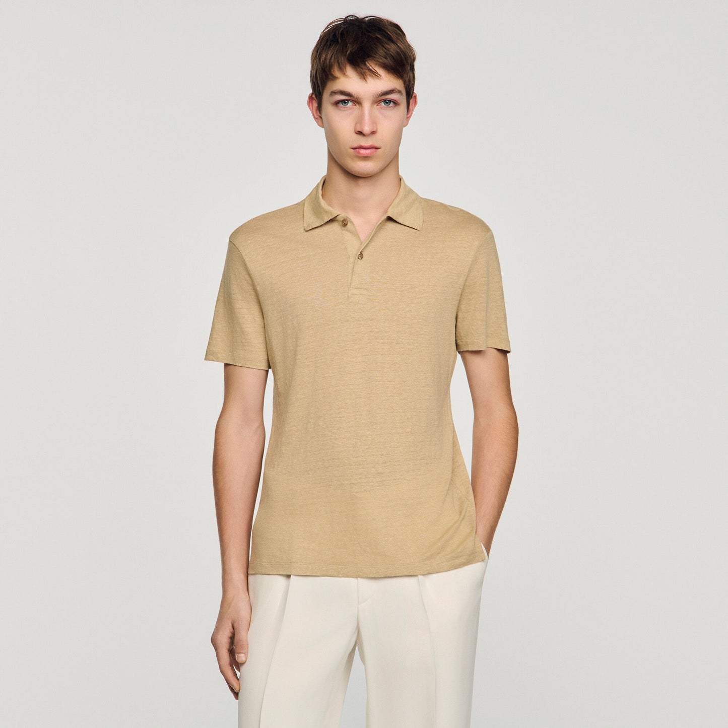 Linen polo shirt