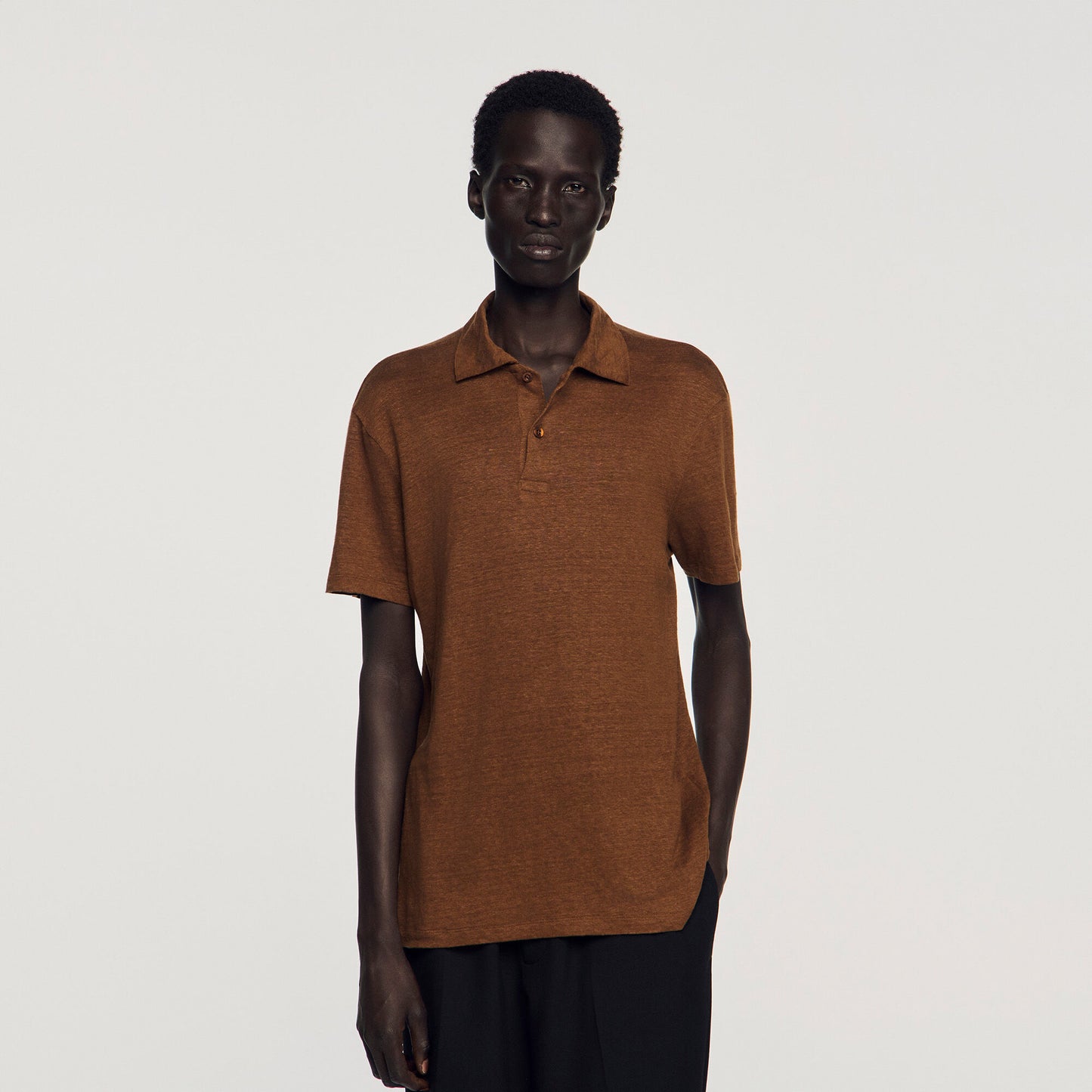 Linen polo shirt