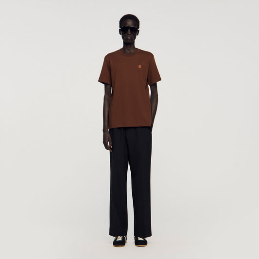 Leather logo T-shirt