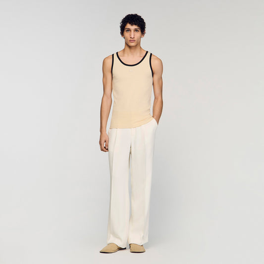 Cotton vest top with patch
