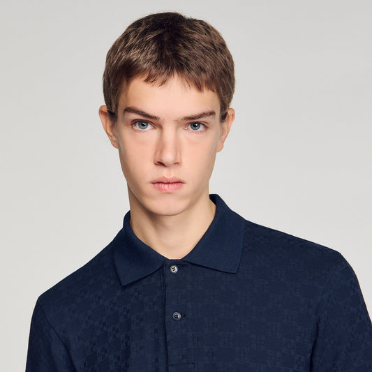 Square Cross jacquard polo shirt