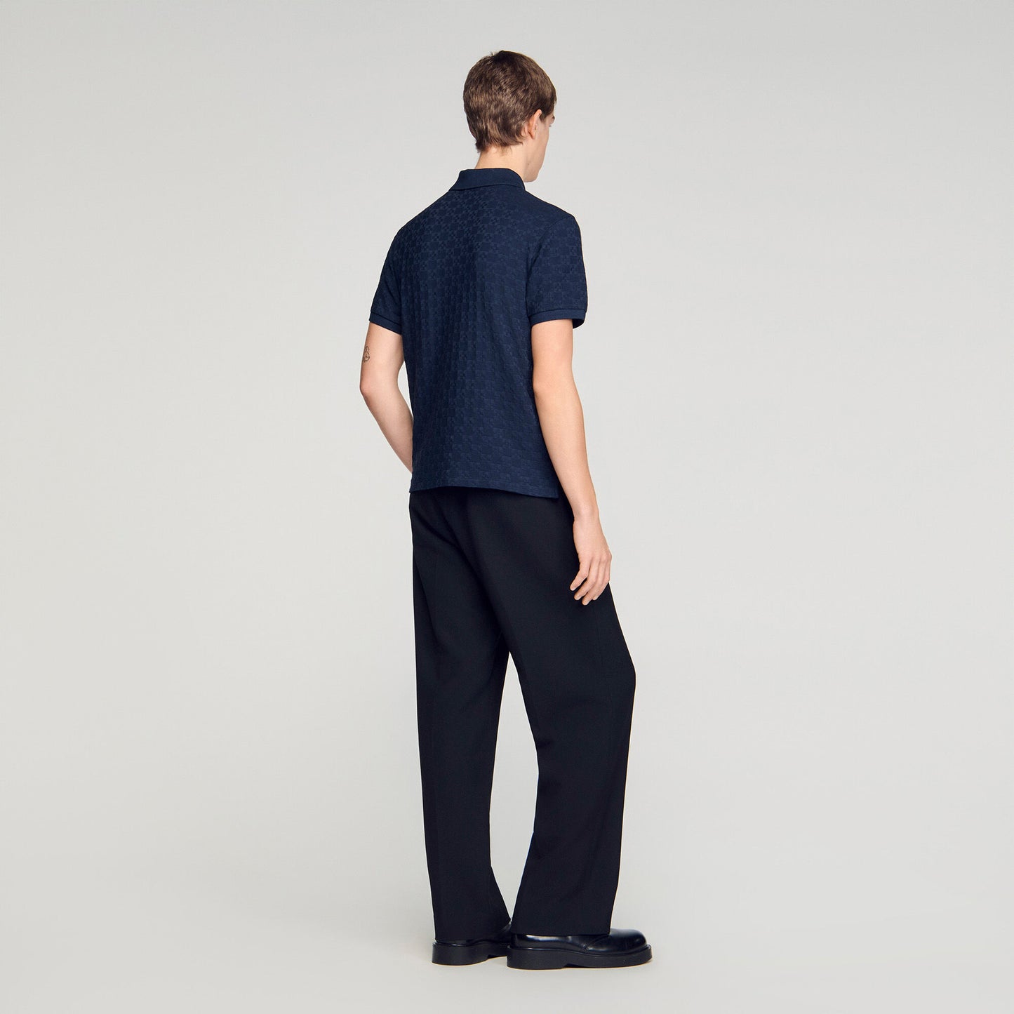 Square Cross jacquard polo shirt