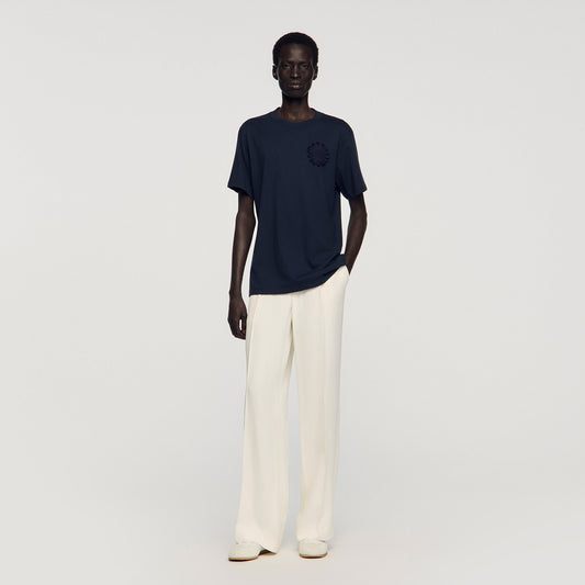 Cotton crochet flower T-shirt