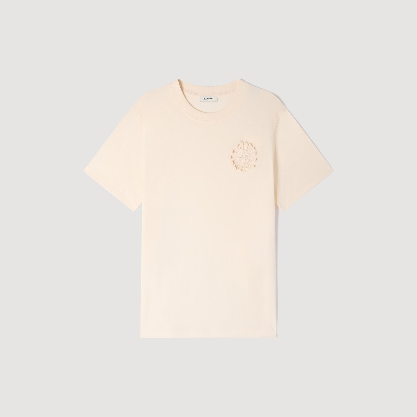 Cotton crochet flower T-shirt