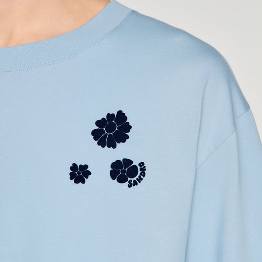 Flower print cotton T-shirt