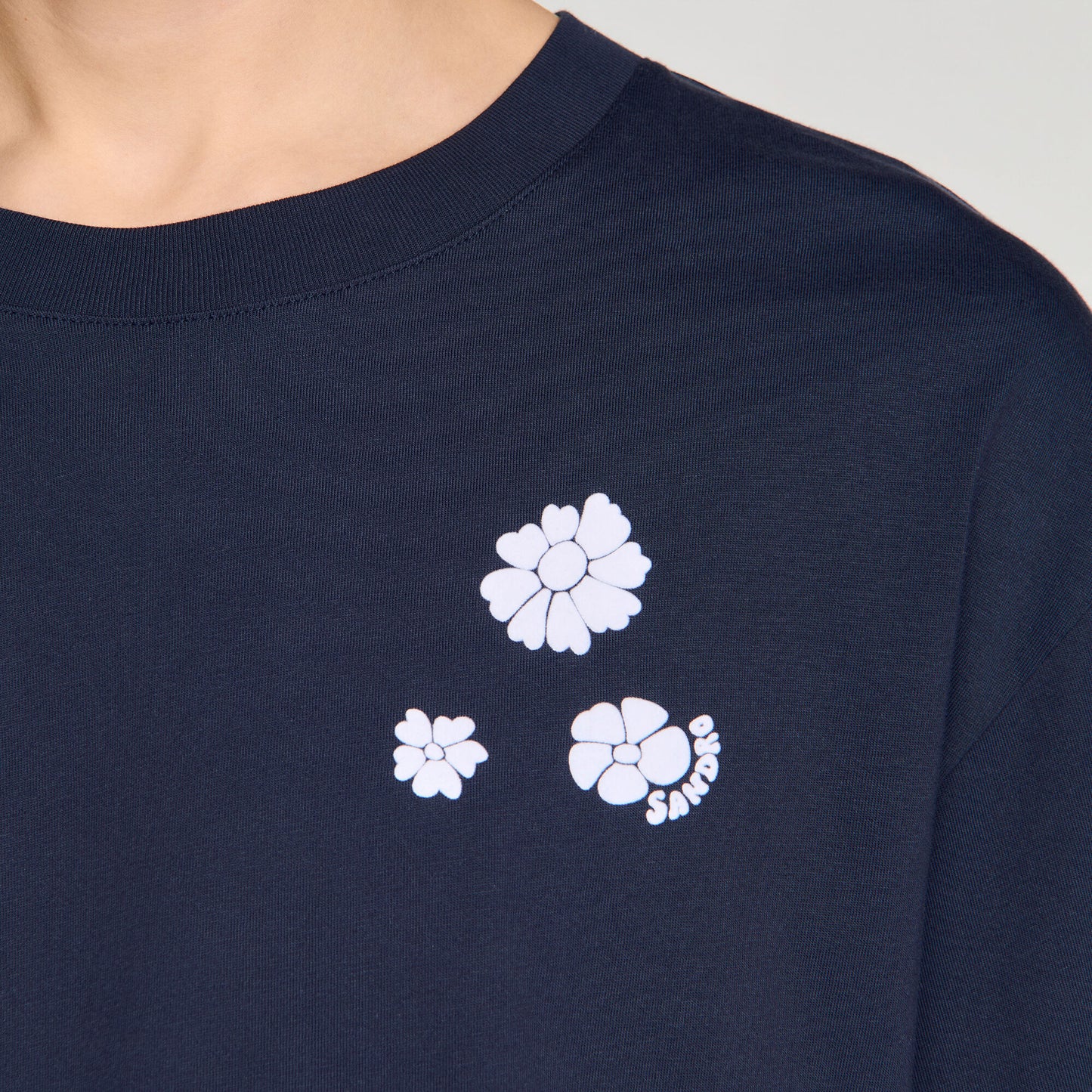 Flower print cotton T-shirt