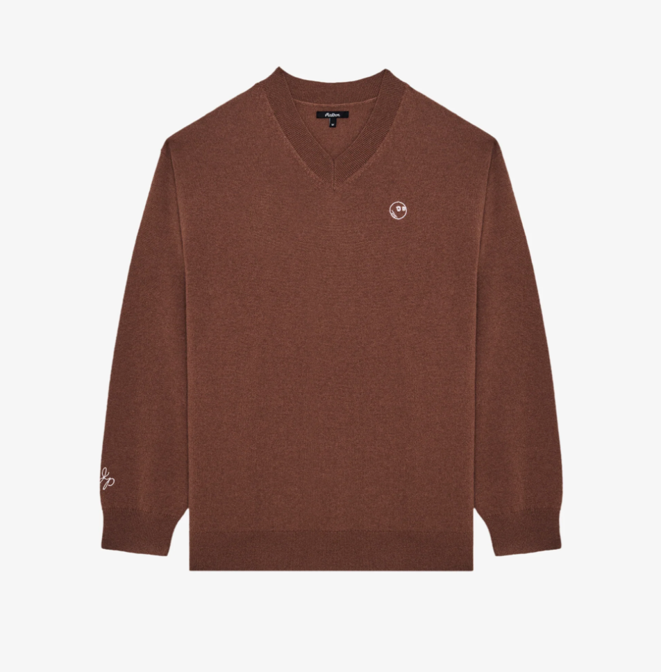 Men Jesper Parnevik V Neck Merino Wool Sweater