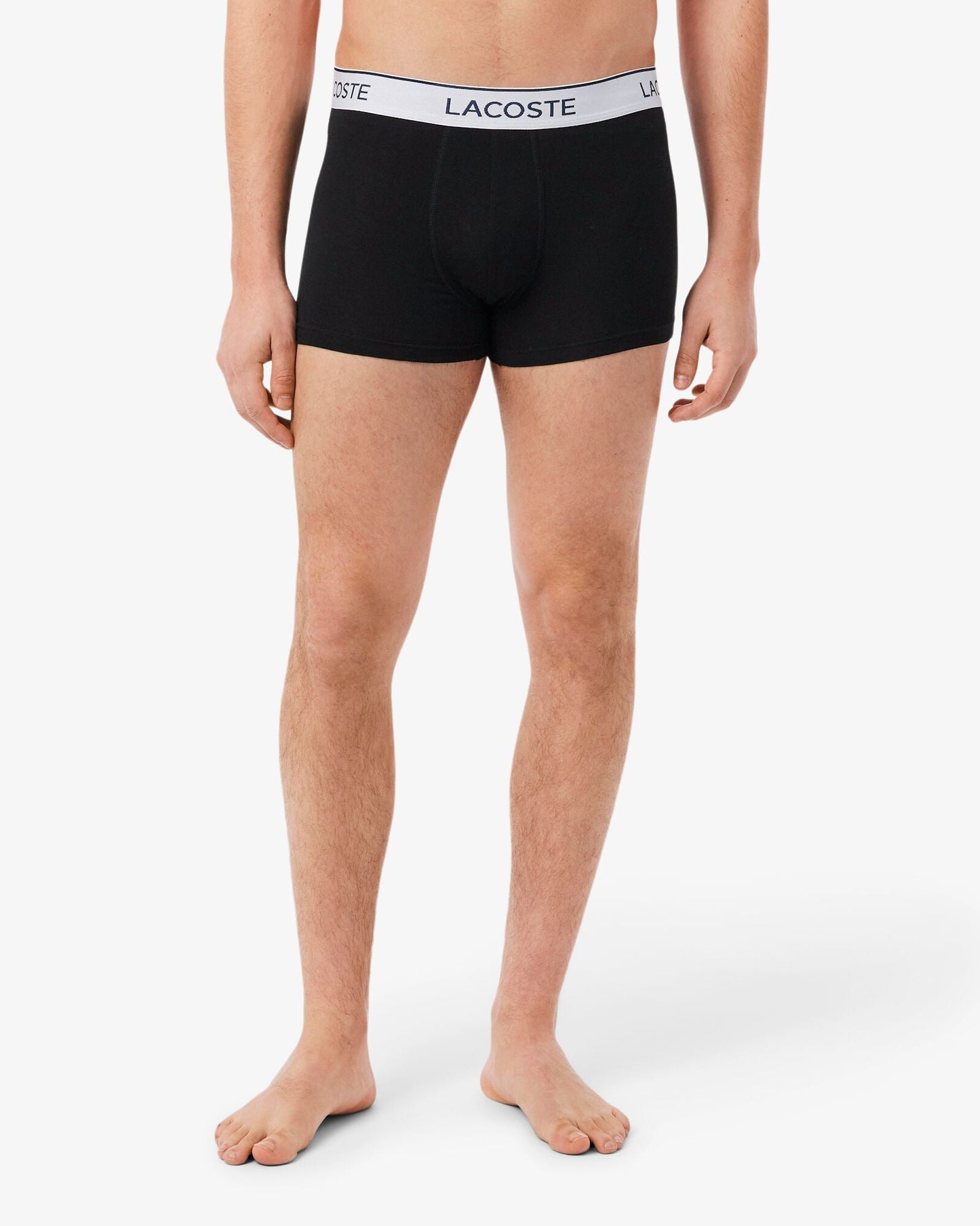 3-Pack Contrast Stripe Stretch Cotton Mens Trunks - Black 031