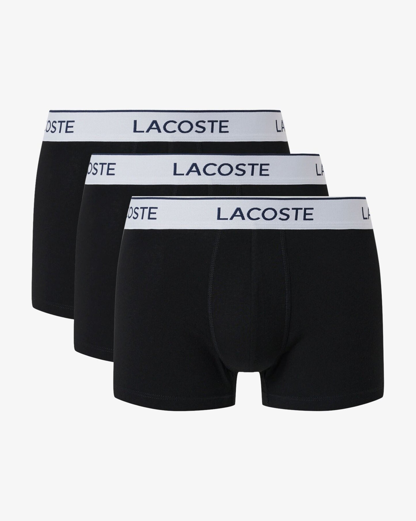 3-Pack Contrast Stripe Stretch Cotton Mens Trunks - Black 031