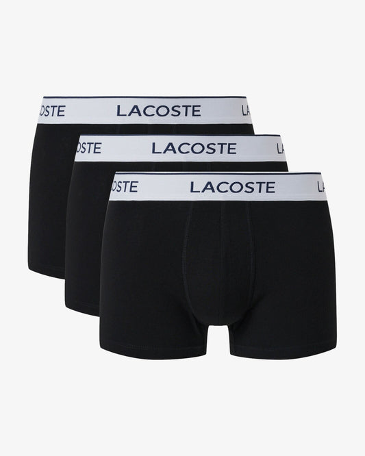 3-Pack Contrast Stripe Stretch Cotton Mens Trunks - Black 031