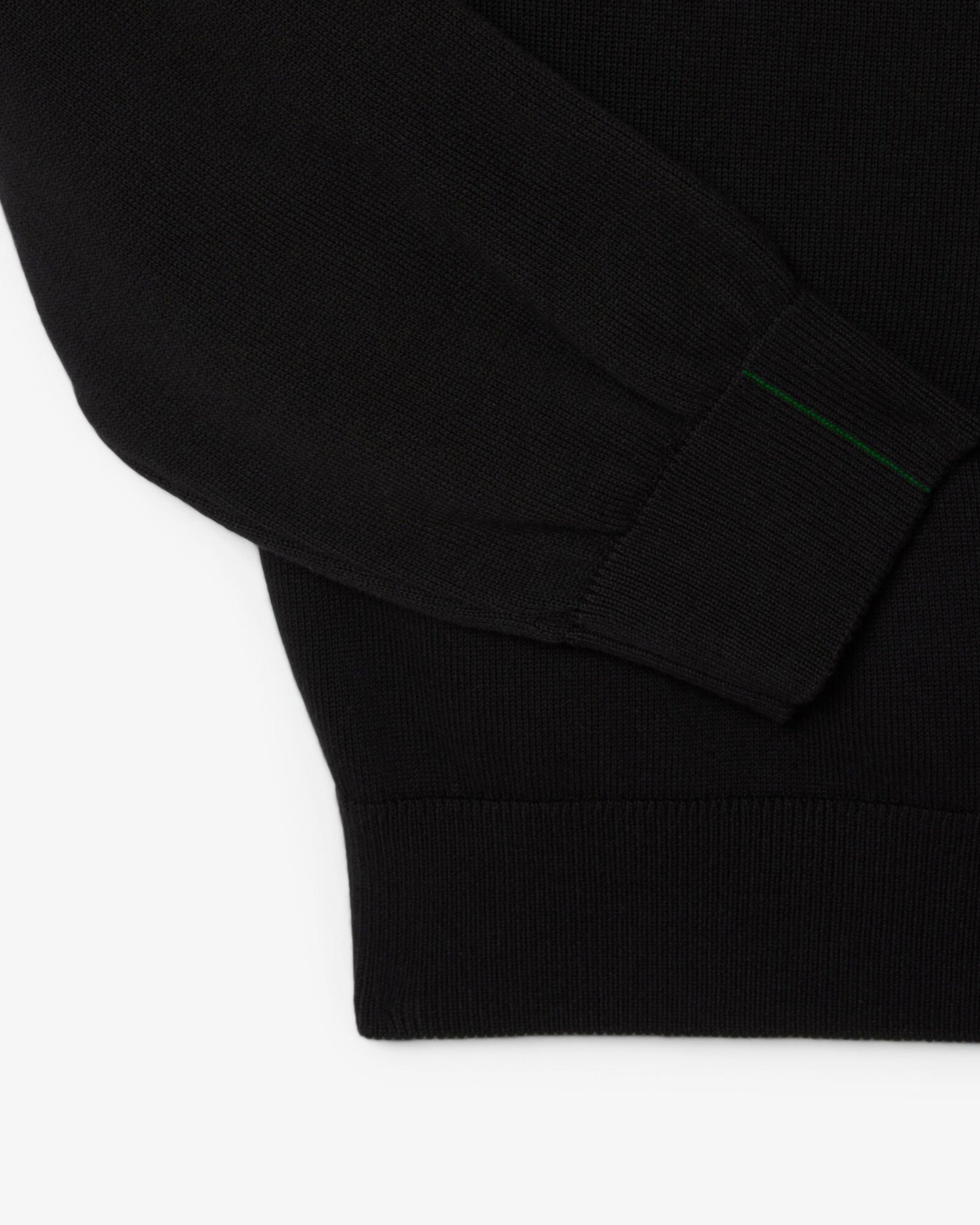 High Neck Zipped Cotton Mens Sweater - Black 031