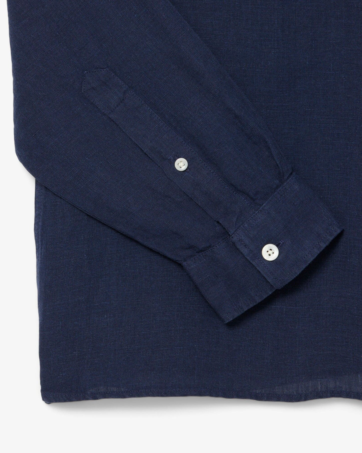 Regular Fit Long Sleeve Mens Linen Shirt - Navy Blue 166
