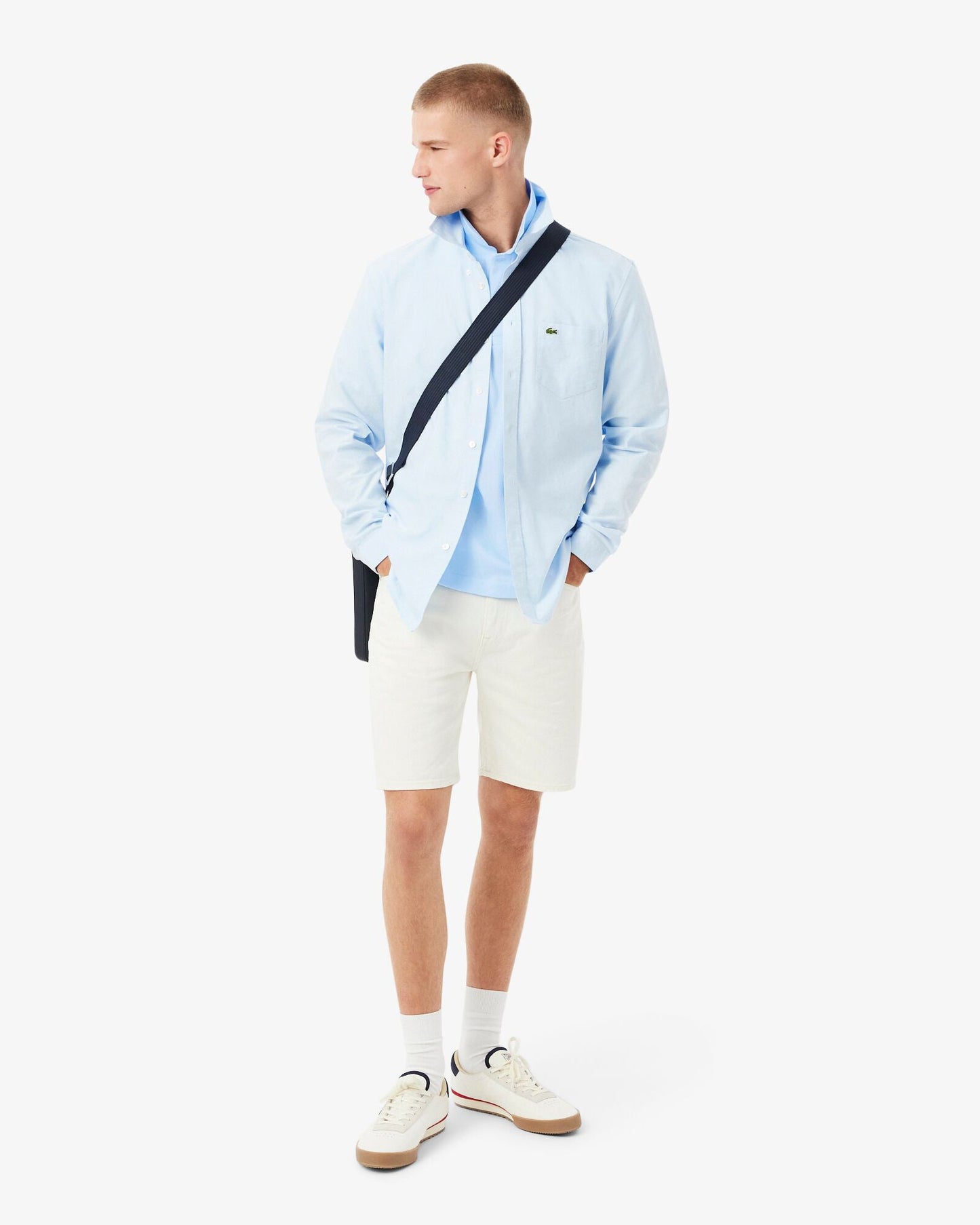 Classic Fit L.12.12 Mens Short Sleeve Polo Shirt - Light Blue T01