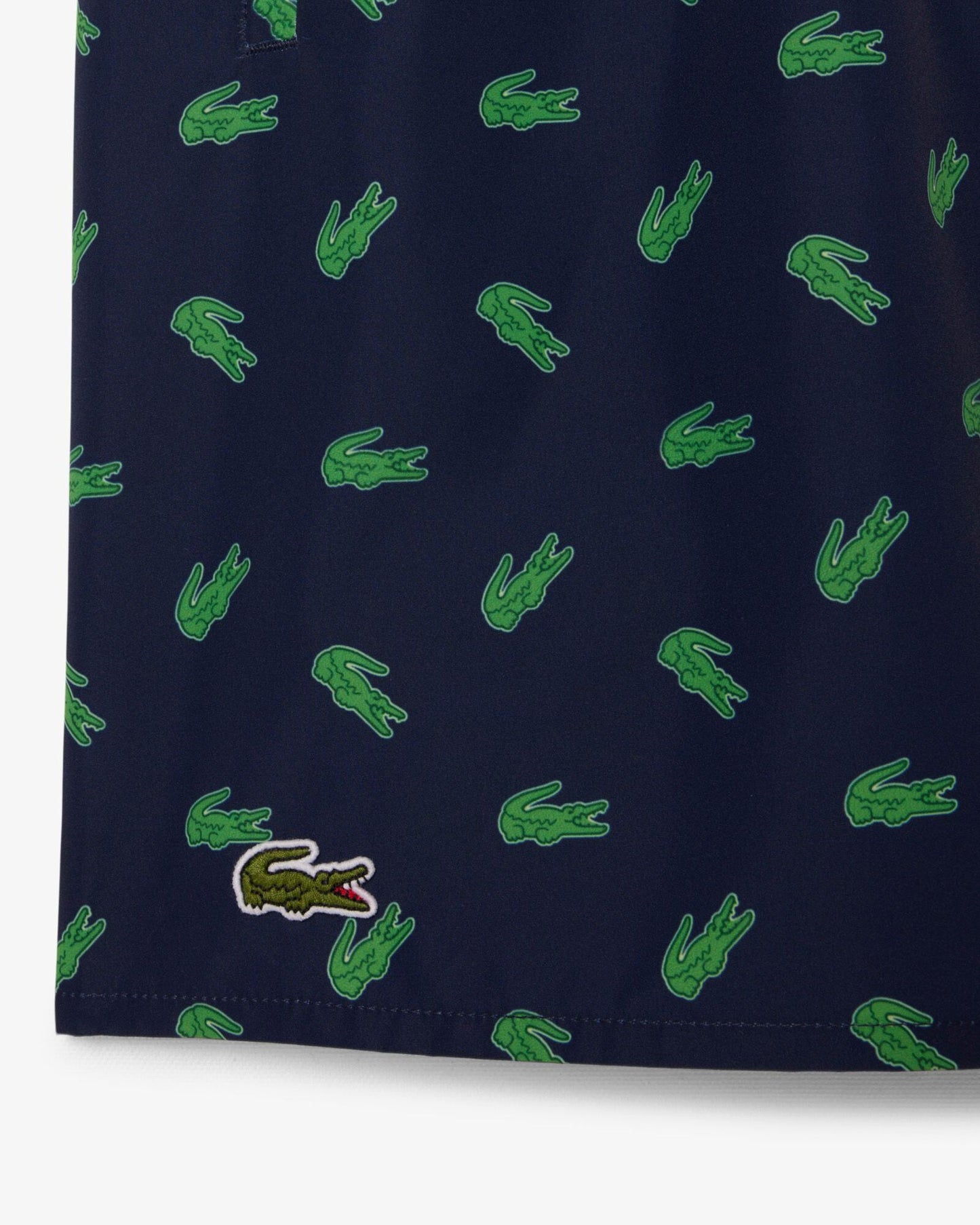 Mid Length Crocodile Print Mens Swim Trunks - Navy Blue 166