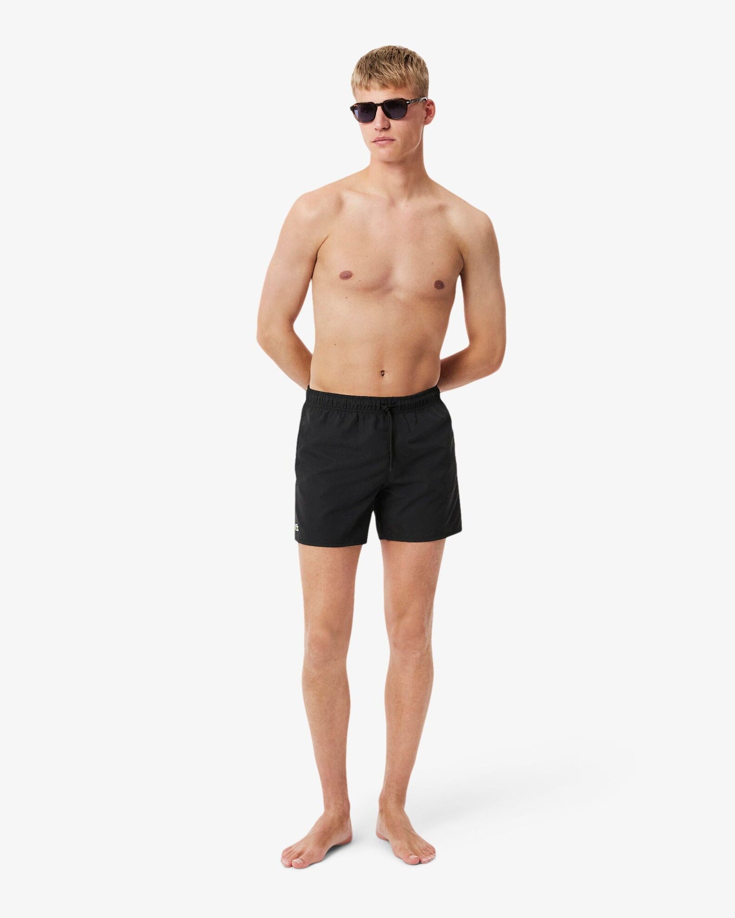 Mens Light Quick-Dry Swim Shorts - Black/Green 964