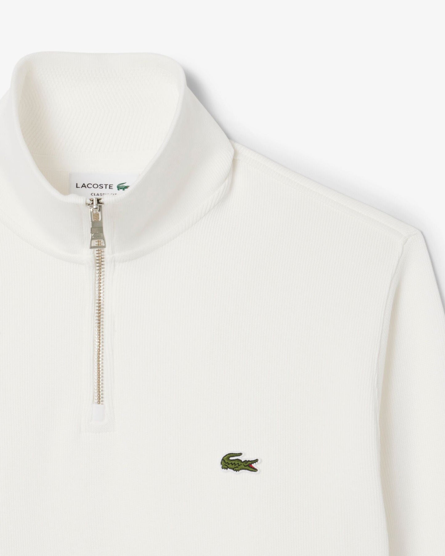 Mens Zippered Stand-Up Collar Cotton Sweatshirt - Flour 70V