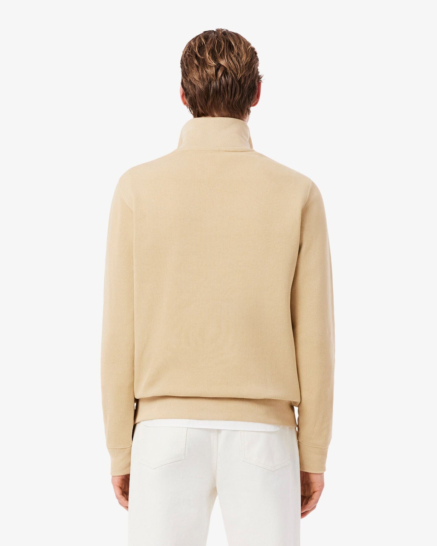 Zippered Stand-Up Collar Cotton Sweatshirt - Millet 8XF