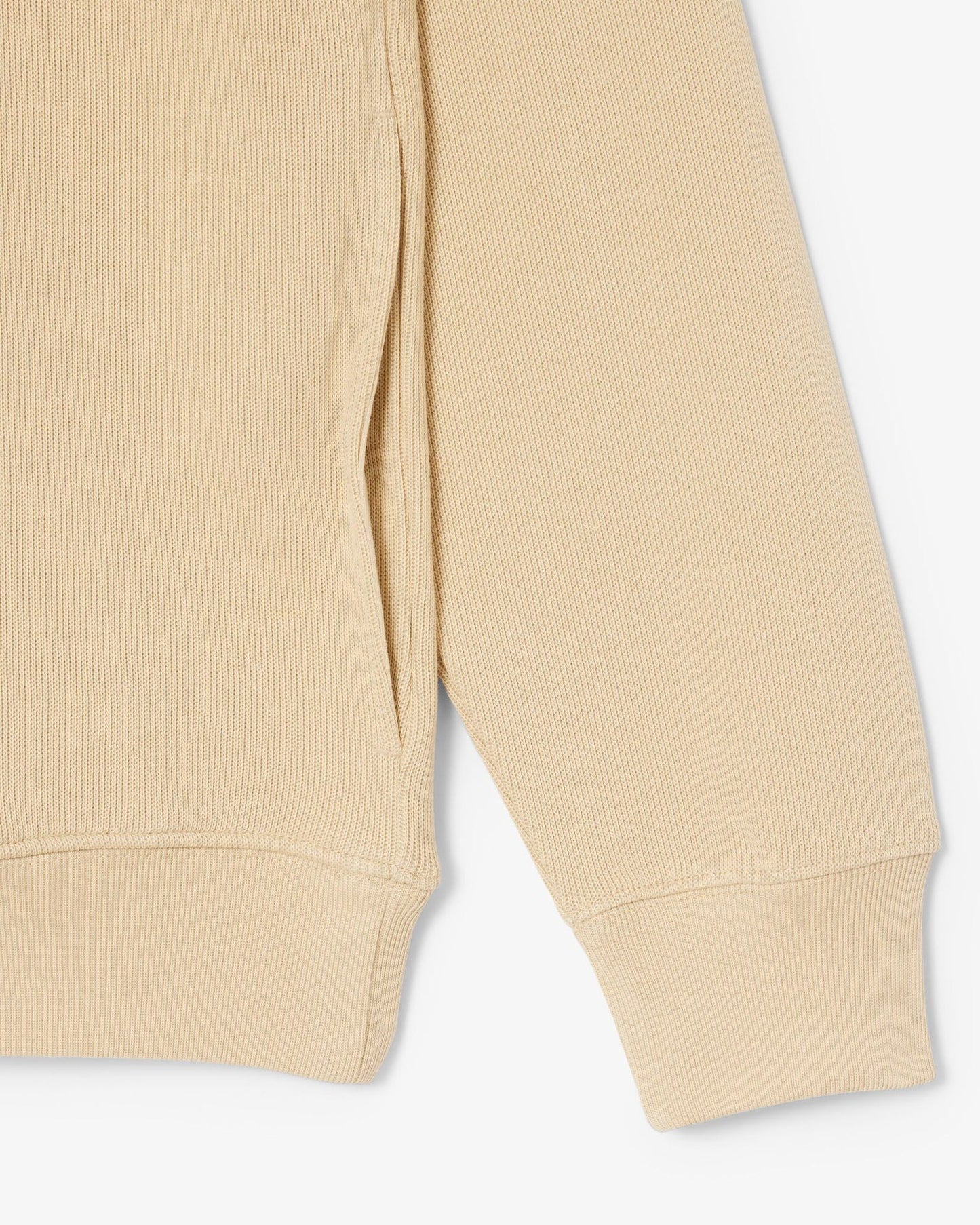 Zippered Stand-Up Collar Cotton Sweatshirt - Millet 8XF
