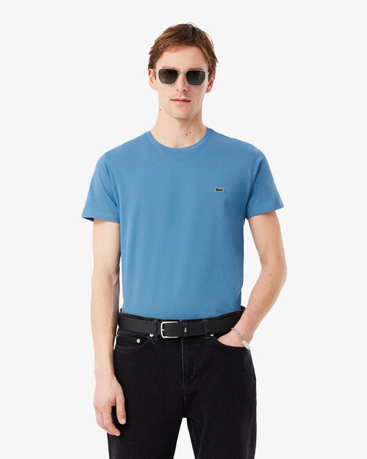 Mens Crew Neck Pima Cotton Jersey T-Shirt - Abyss Blue JBK