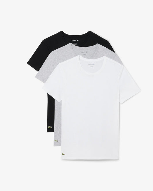 Mens 3-Pack Plain Mens T-Shirts - White/Silver Chine-Black BXY