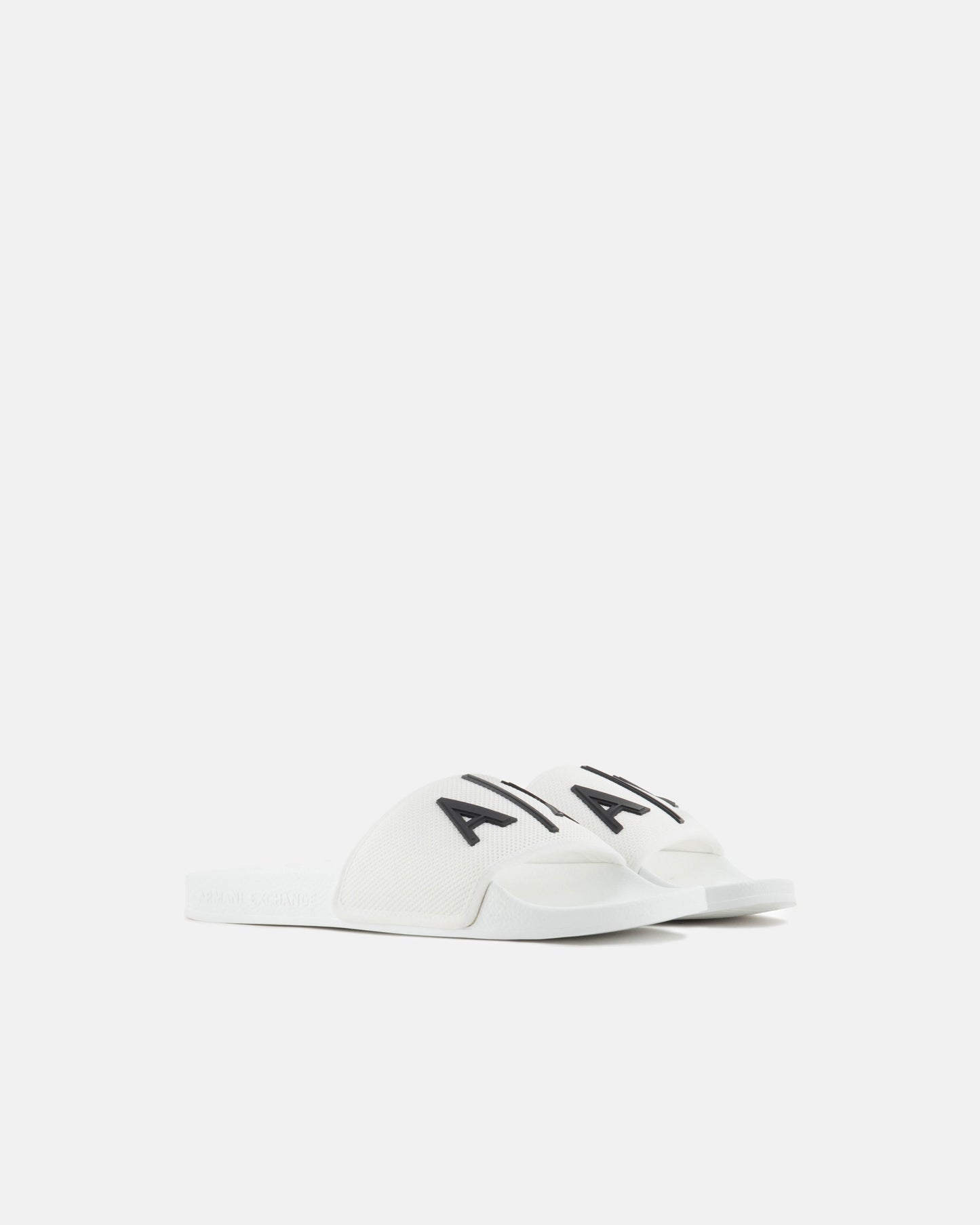 Mens A|X Logo Sliders - Optical White/Black K488