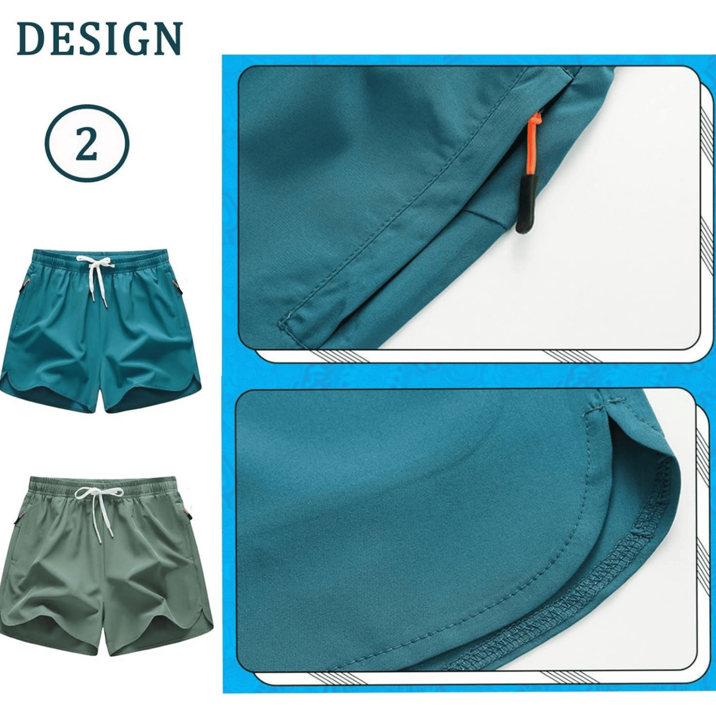 Men's  Running Shorts-Quick-Dry Athletic Gym Shorts (1 / 5 Pack)
